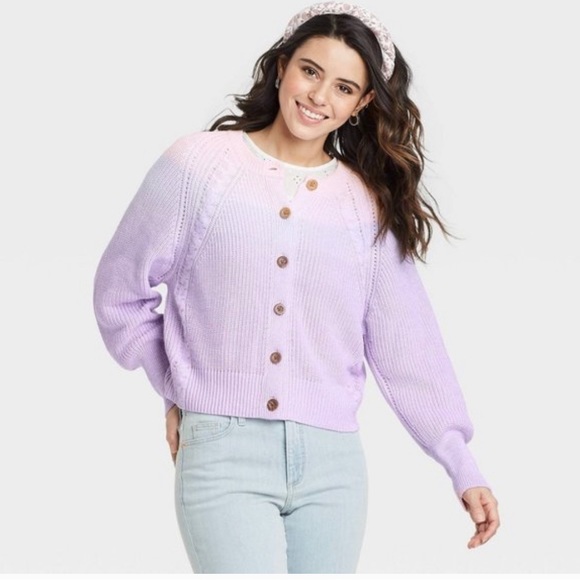 Purple Ombre Universal Thread Cardigan Size Medium - Picture 7 of 7